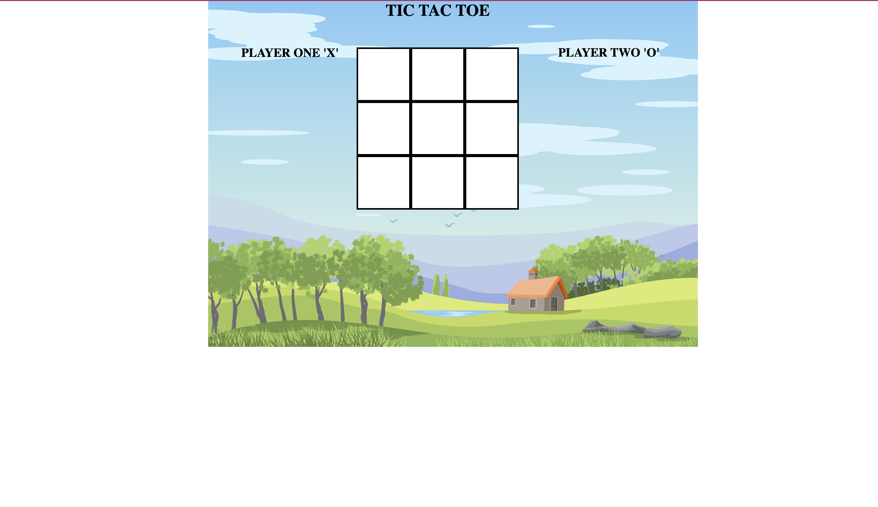 Screenshot of Tic Tac Toe game